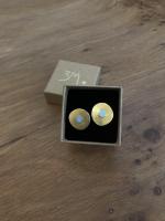 Gold Beaten Studs/Turquoise by Zsuzsi Morrison